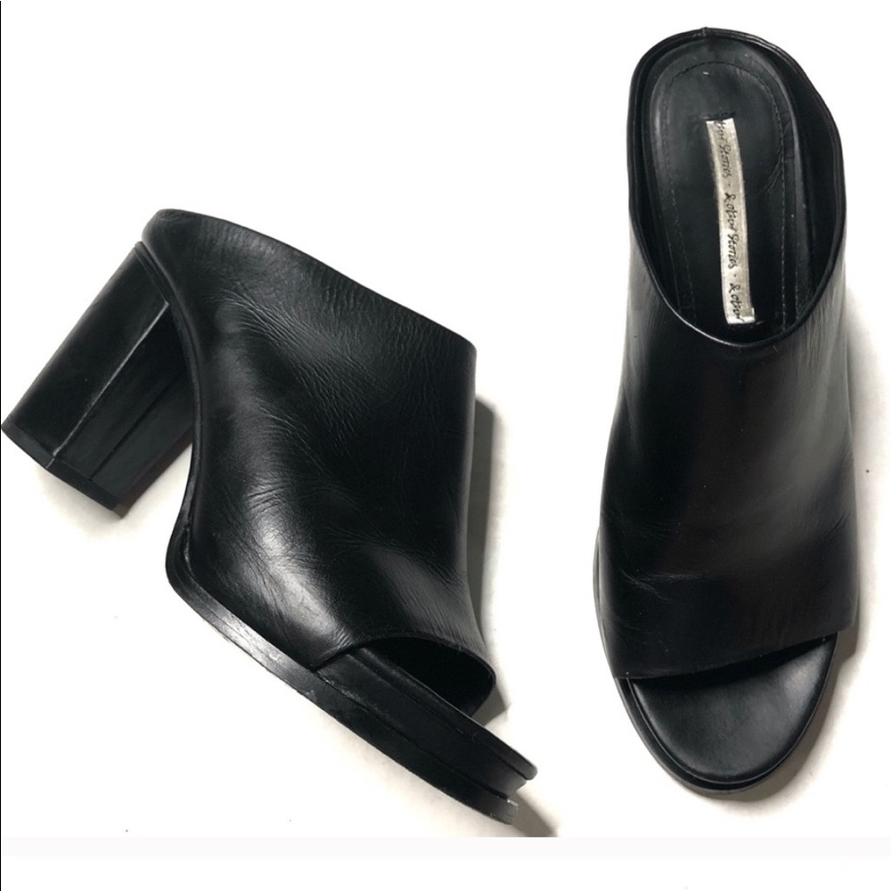 & Other Stories Open Toe Leather Heeled Mules